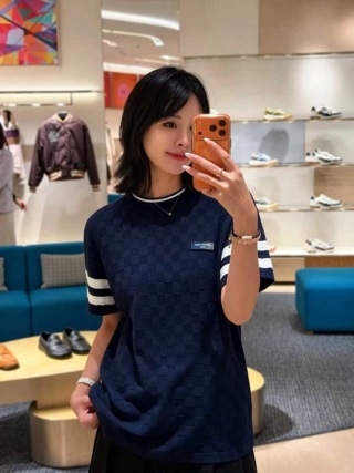 [공용]루이비통st 다미에 자카드 니트 반팔